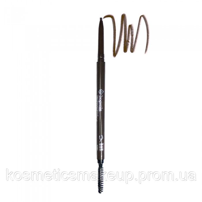Олівець для брів механічний ультратонкий із щіточкою Bogenia BG504 004 Brown