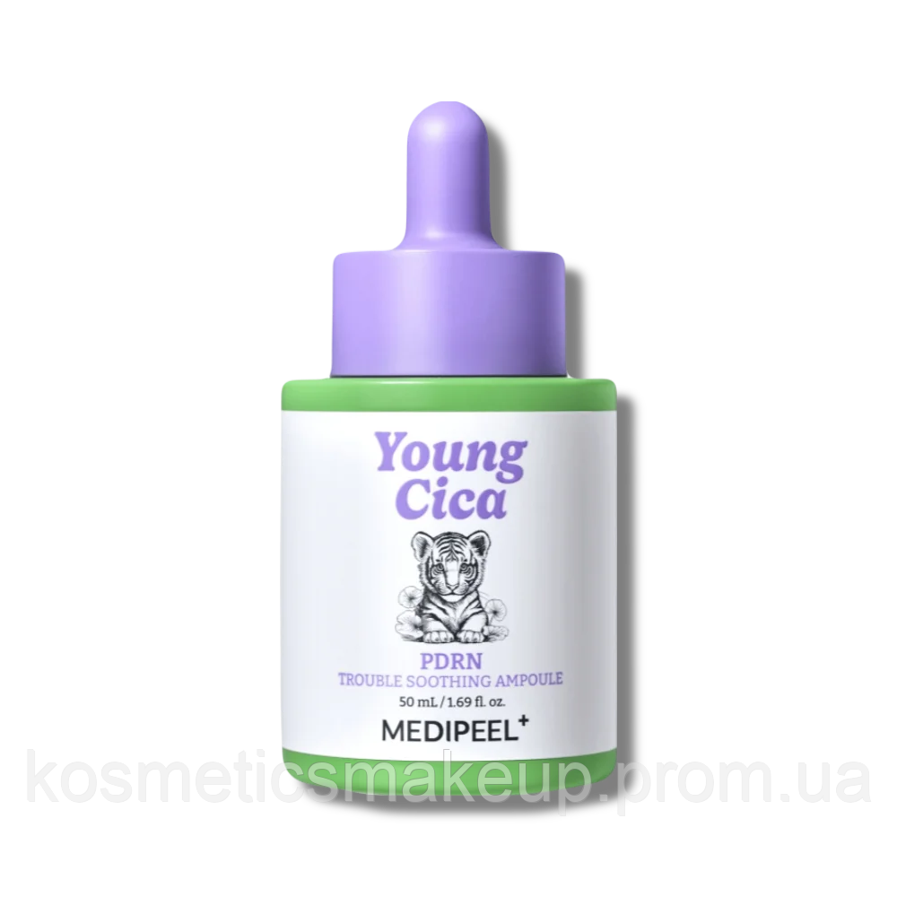 Заспокійлива ампульна сироватка для чутливої та проблемної шкіри Medipeel Young Cica PDRN Trouble Soothing Ampoule 50 ml