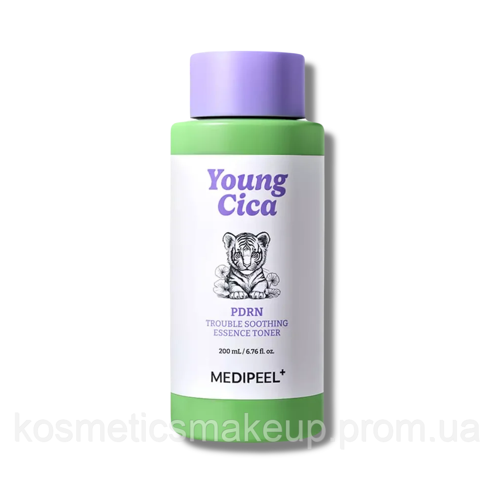 Заспокійлива тонер-есенція для чутливої та проблемної шкіри Medipeel Young Cica PDRN Trouble Soothing Essence Toner 200ml