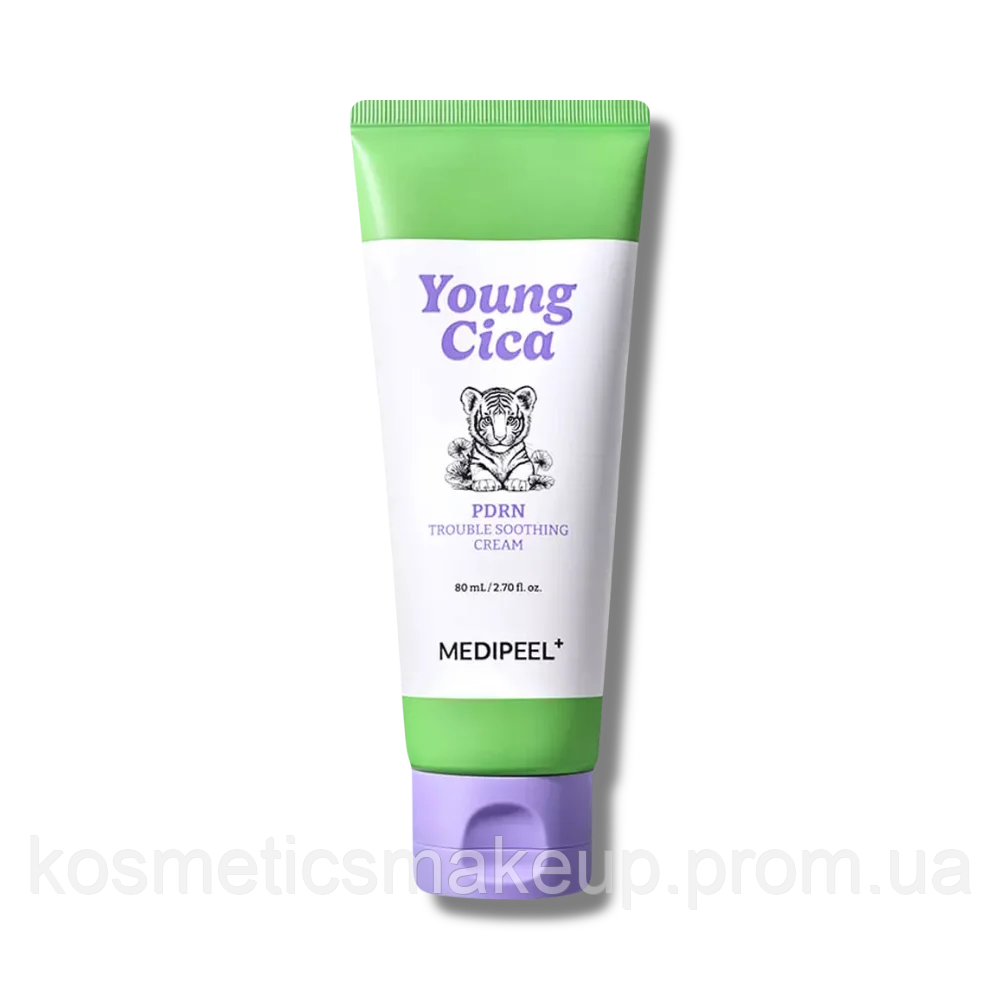 Заспокійливий крем для чутливої та проблемної шкіри Medipeel Young Cica PDRN Trouble Soothing Cream 80 мл